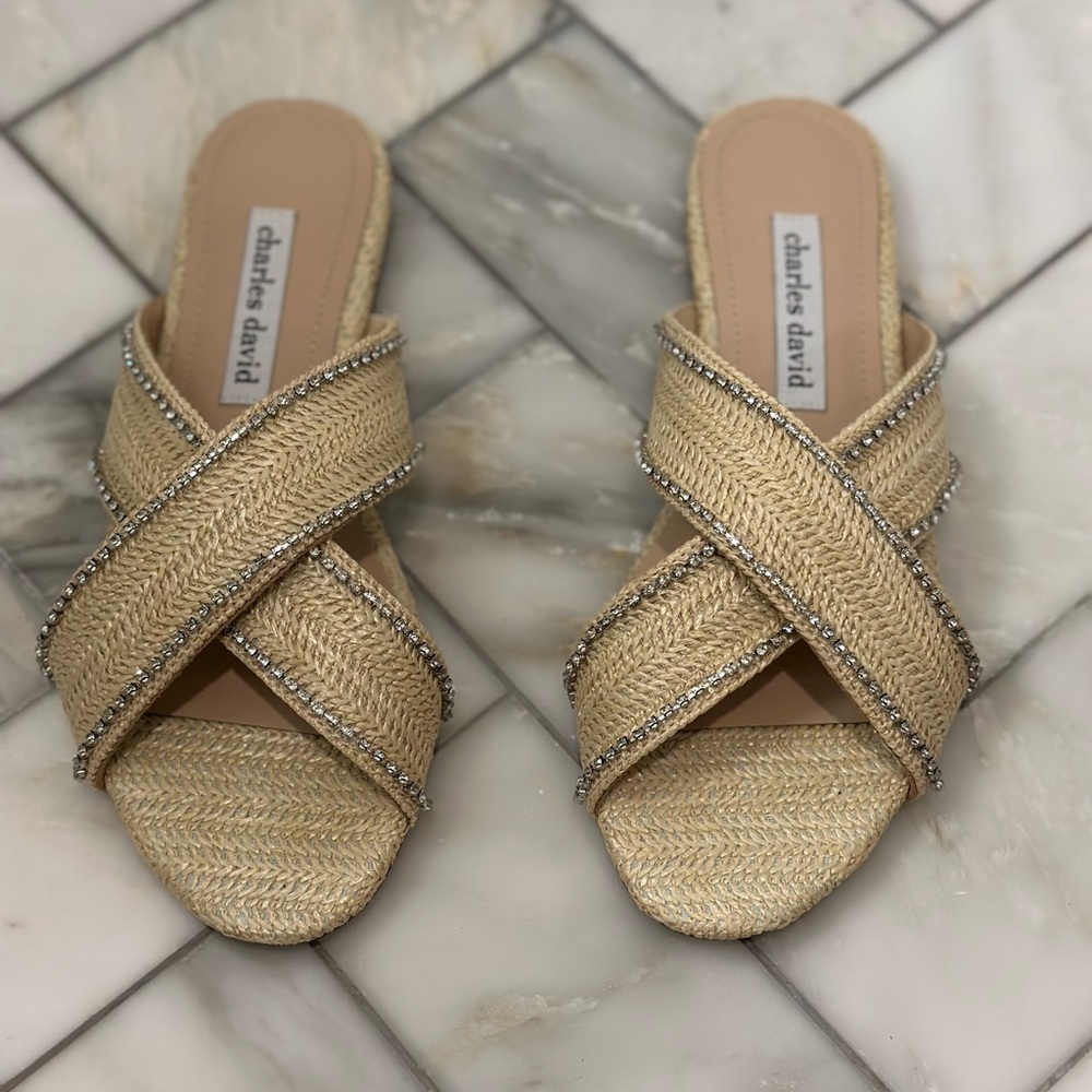 Charles David Gold and Tan Women's Sandals size 6.5